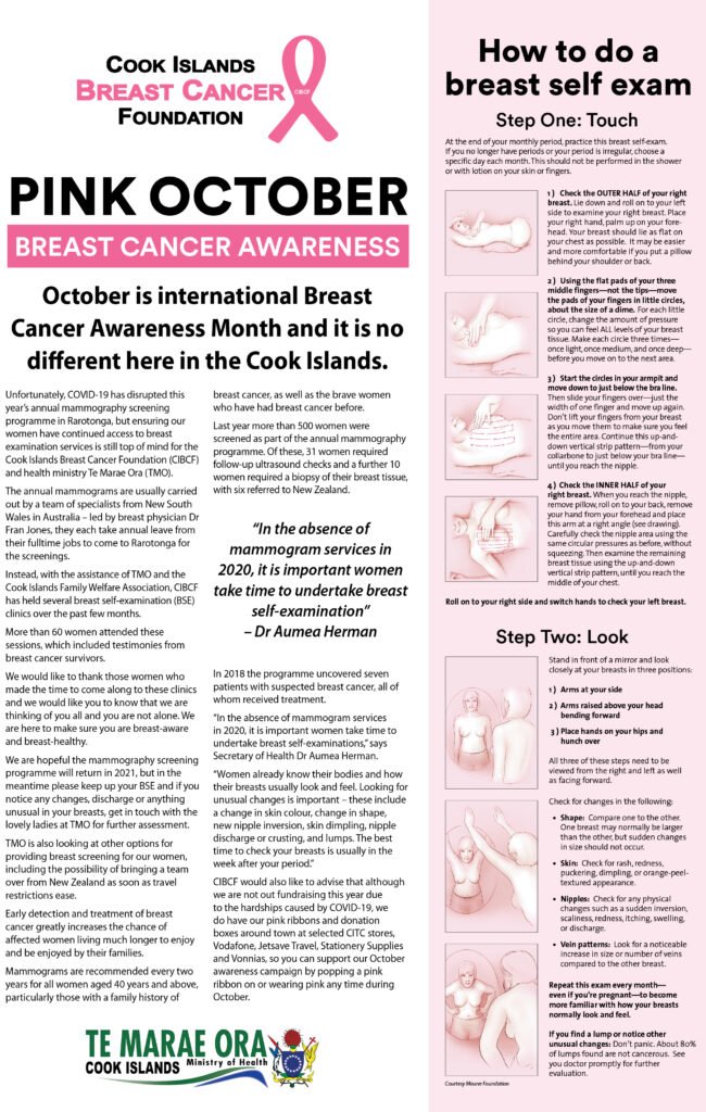 Pink October - Breast Cancer Awareness - Te Marae Ora Cook Islands ...